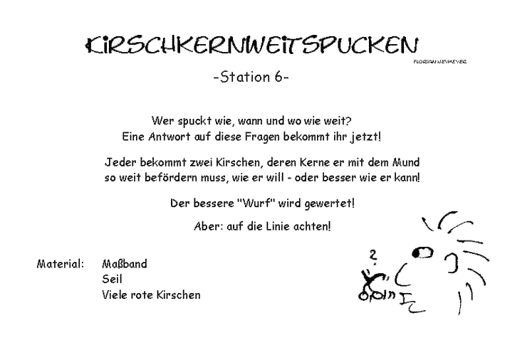 Stationsbeschreibung Kirschkernweitspucken