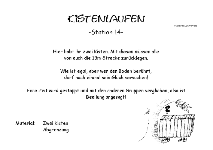 Stationsbeschreibung Kistenlaufen