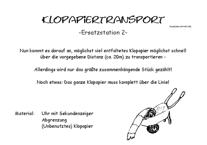 Stationsbeschreibung Klopapiertransport
