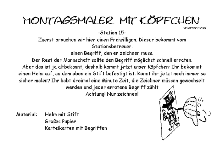 Stationsbeschreibung Montagsmaler mit K&ouml;pfchen