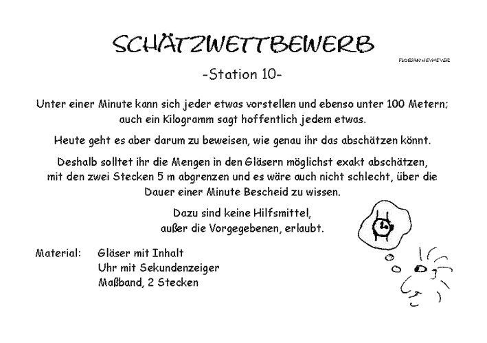 Stationsbeschreibung Sch&auml;tzwettbewerb