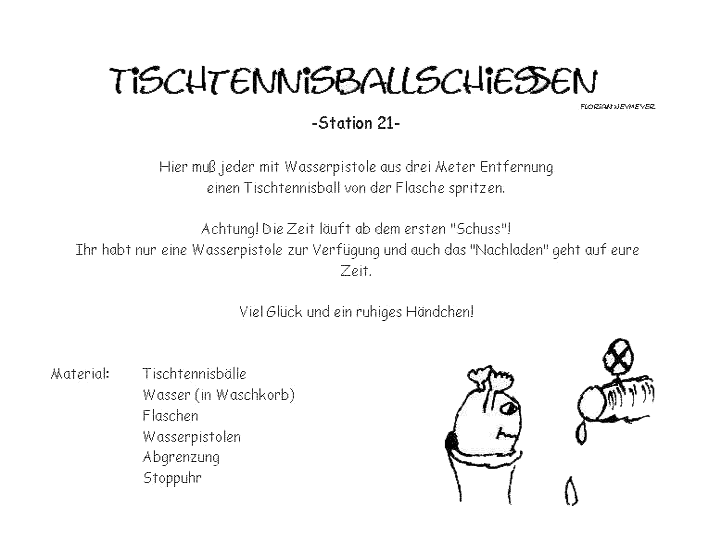 Stationsbeschreibung Tischtennisballschie&szlig;en