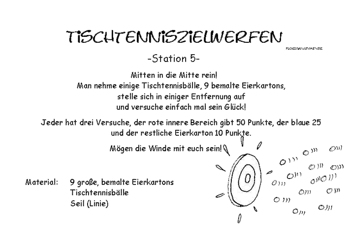 Stationsbeschreibung Tischtennisballzielwerfen