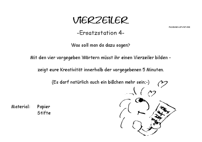 Stationsbeschreibung Vierzeiler